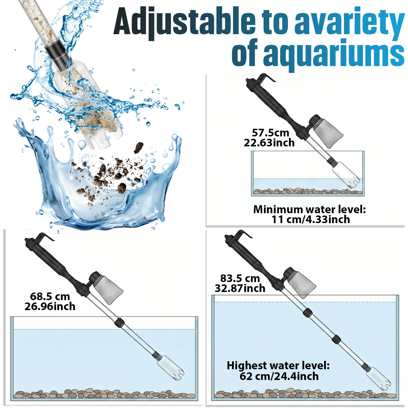 منظف حوض السمك بالشفط 3 في 1 م - مراجعة Aquarium Marine Sand وسعره